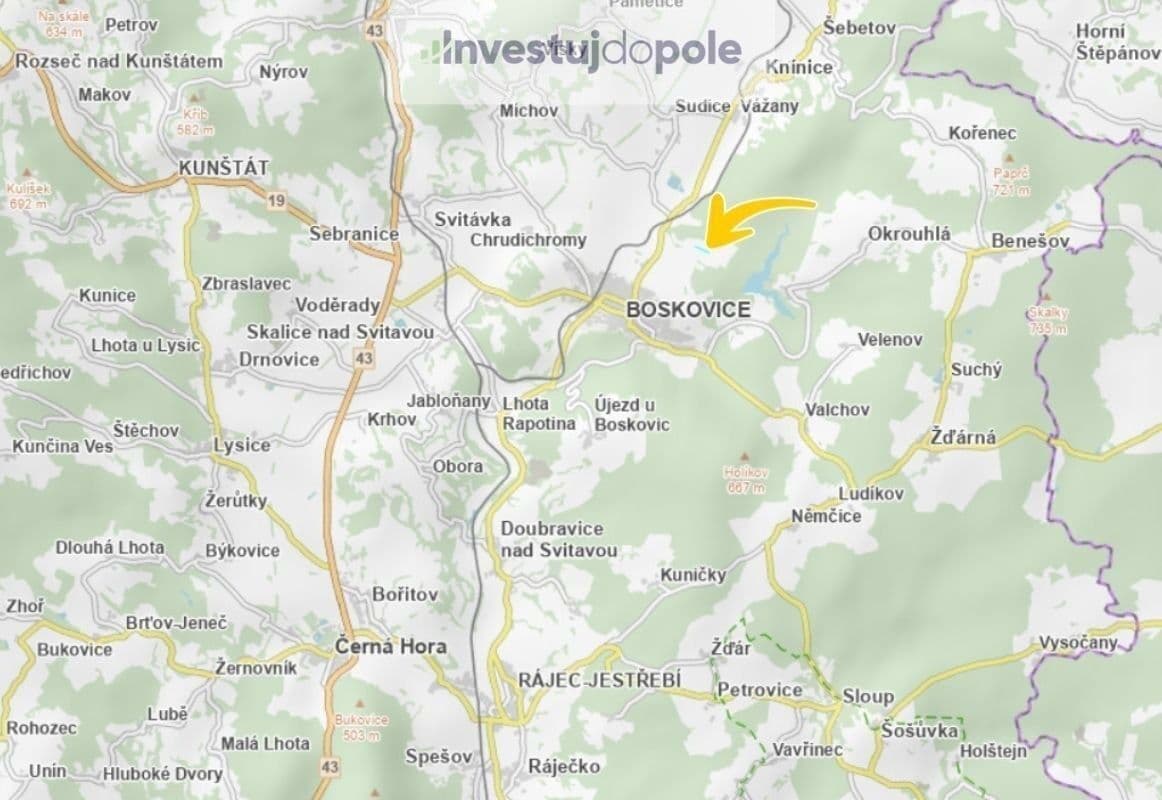 Prodej pozemku 1.396 m², Boskovice, Jihomoravský kraj Prodej pozemku 1.396 m², Boskovice, Jihomoravský kraj