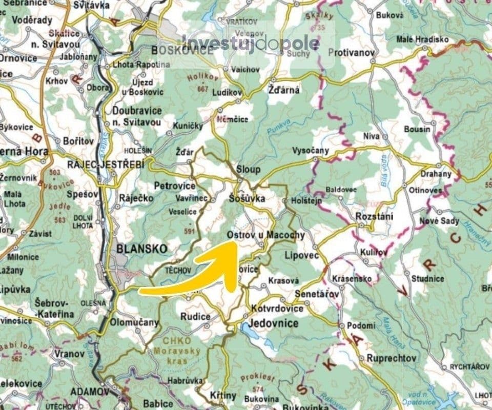 Prodej pozemku 9.894 m², Ostrov u Macochy, Jihomoravský kraj Prodej pozemku 9.894 m², Ostrov u Macochy, Jihomoravský kraj
