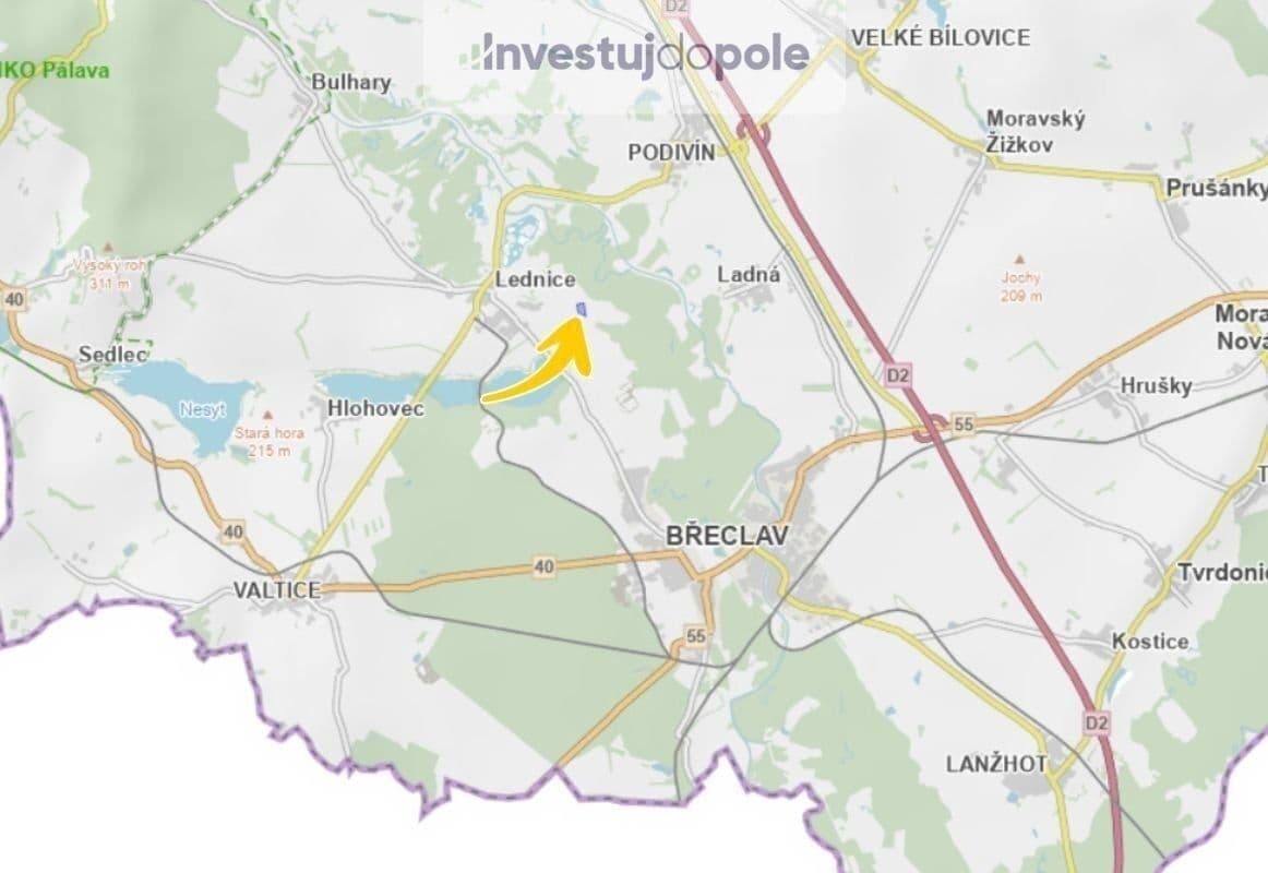 Prodej pozemku 2.055 m², Lednice, Jihomoravský kraj Prodej pozemku 2.055 m², Lednice, Jihomoravský kraj