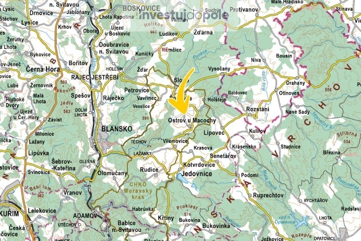 Prodej pozemku 3.708 m², Ostrov u Macochy, Jihomoravský kraj Prodej pozemku 3.708 m², Ostrov u Macochy, Jihomoravský kraj