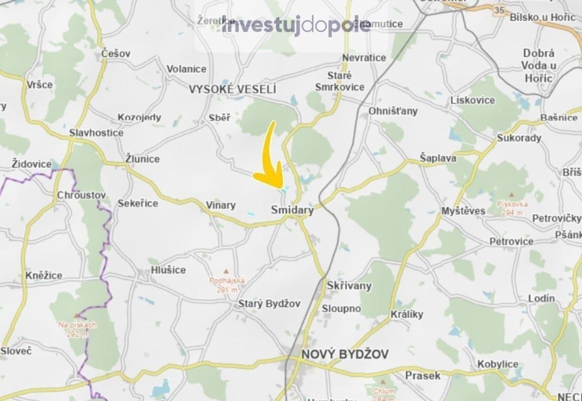 Prodej pozemku 2.282 m², Smidary, Královéhradecký kraj Prodej pozemku 2.282 m², Smidary, Královéhradecký kraj