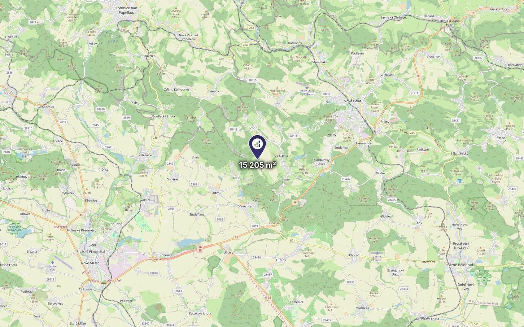 Prodej pozemku 15.205 m², Úbislavice, Královéhradecký kraj Prodej pozemku 15.205 m², Úbislavice, Královéhradecký kraj
