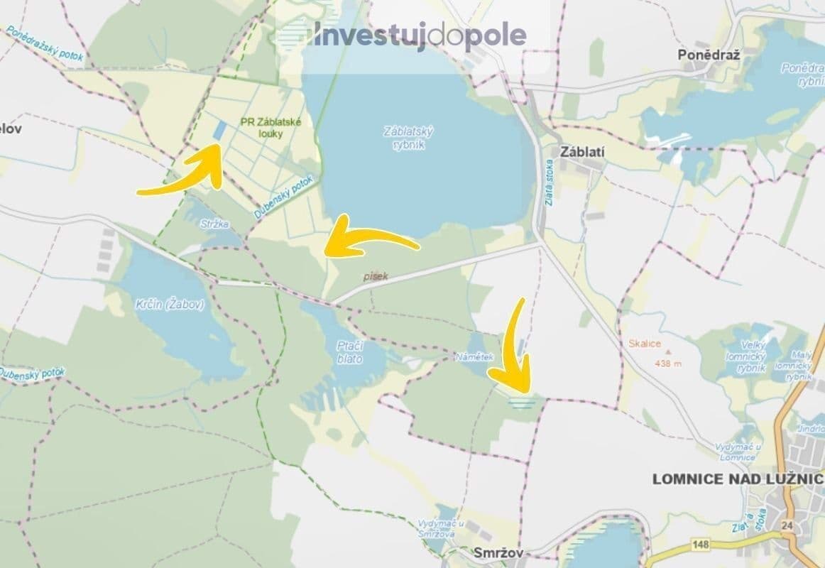 Prodej pozemku 1.258 m², Záblatí, Jihočeský kraj Prodej pozemku 1.258 m², Záblatí, Jihočeský kraj
