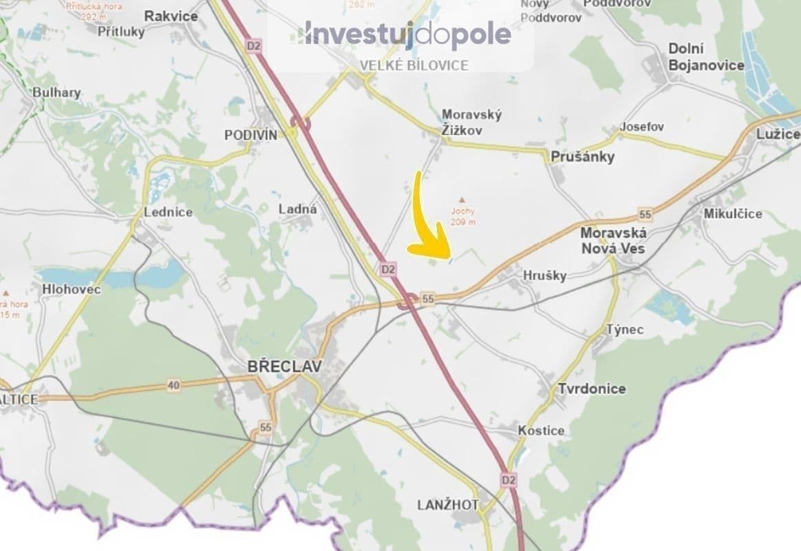 Prodej pozemku 1.484 m², Hrušky, Jihomoravský kraj Prodej pozemku 1.484 m², Hrušky, Jihomoravský kraj