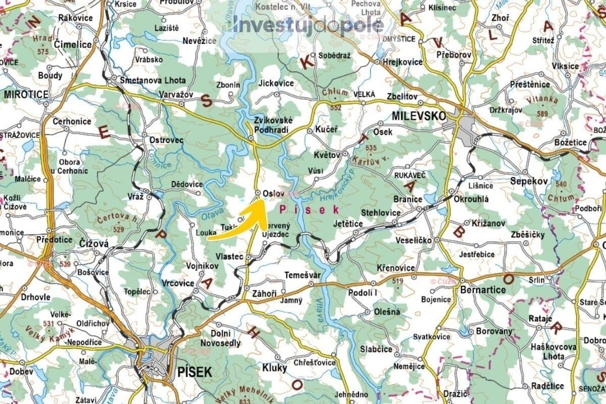 Prodej pozemku 14.408 m², Oslov, Jihočeský kraj Prodej pozemku 14.408 m², Oslov, Jihočeský kraj