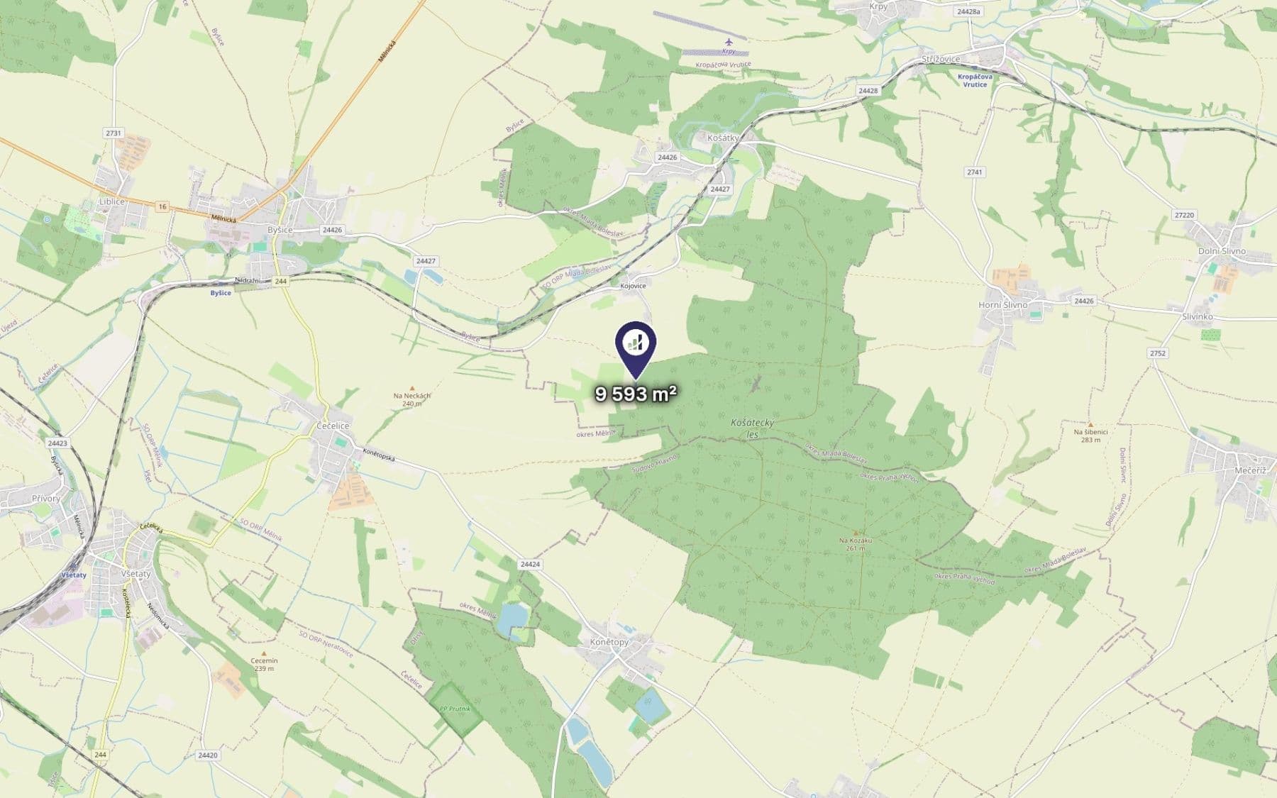 Prodej pozemku 4.797 m², Kropáčova Vrutice, Středočeský kraj Prodej pozemku 4.797 m², Kropáčova Vrutice, Středočeský kraj