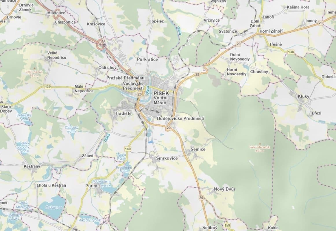 Prodej pozemku 10.639 m², Písek, Jihočeský kraj Prodej pozemku 10.639 m², Písek, Jihočeský kraj