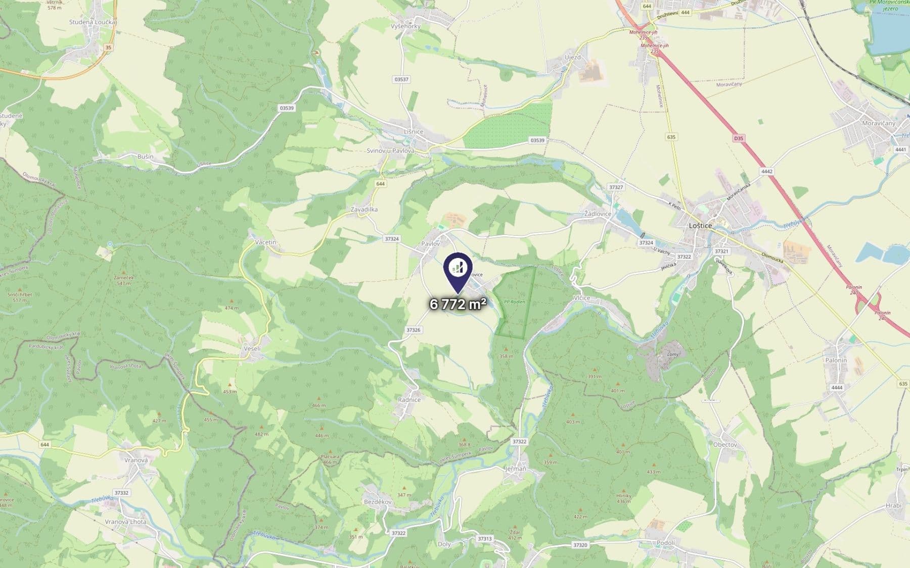 Prodej pozemku 3.386 m², Pavlov, Olomoucký kraj Prodej pozemku 3.386 m², Pavlov, Olomoucký kraj