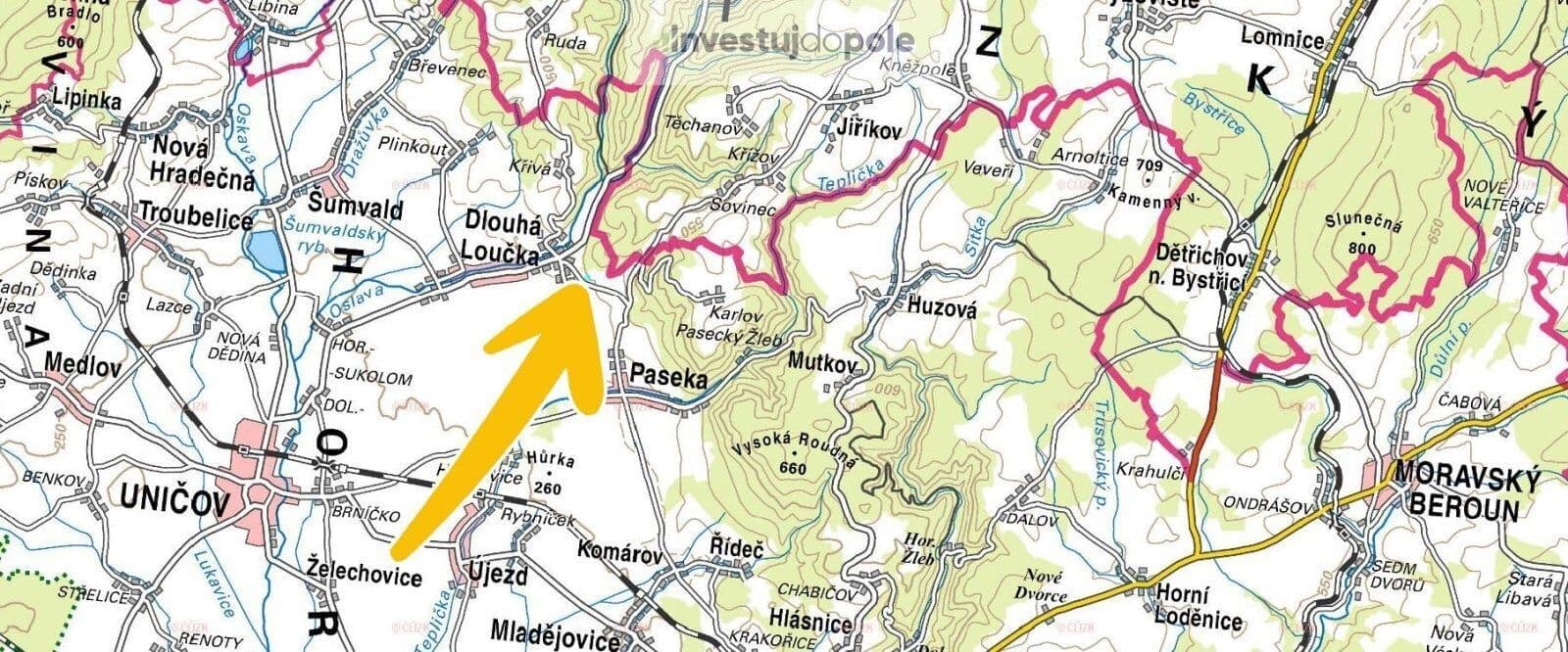 Prodej pozemku 10.730 m², Dlouhá Loučka, Olomoucký kraj Prodej pozemku 10.730 m², Dlouhá Loučka, Olomoucký kraj