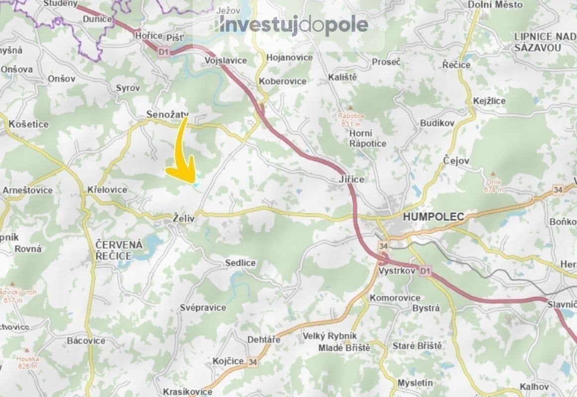 Prodej pozemku 3.049 m², Želiv, Kraj Vysočina Prodej pozemku 3.049 m², Želiv, Kraj Vysočina