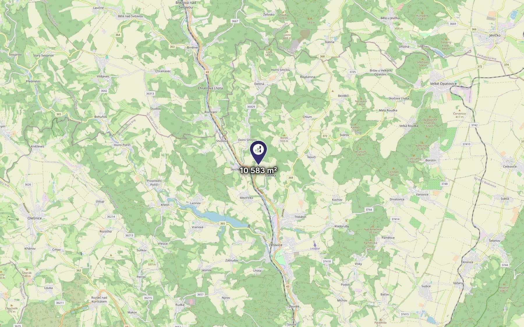 Prodej pozemku 10.583 m², Letovice, Jihomoravský kraj Prodej pozemku 10.583 m², Letovice, Jihomoravský kraj