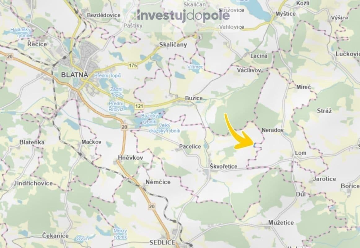 Prodej pozemku 2.938 m², Škvořetice, Jihočeský kraj Prodej pozemku 2.938 m², Škvořetice, Jihočeský kraj