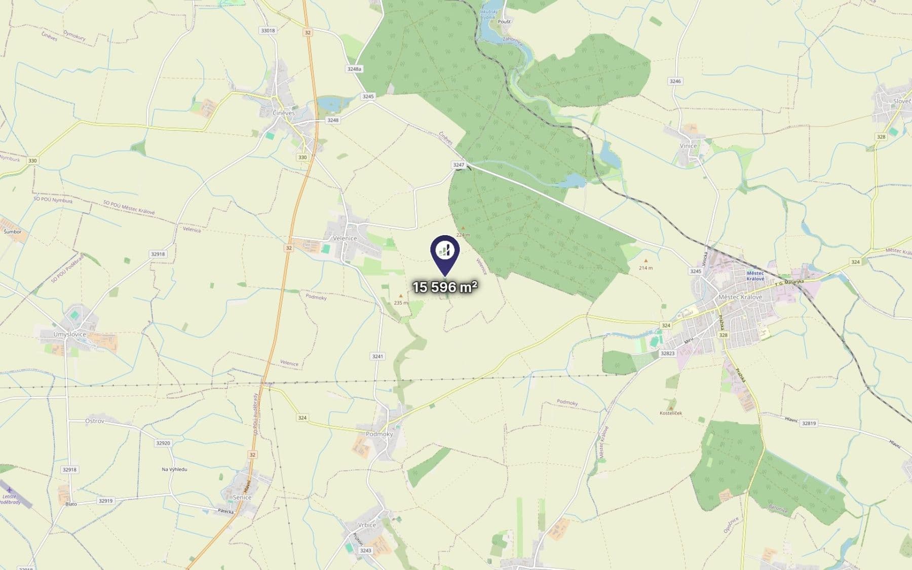 Prodej pozemku 1.300 m², Velenice, Středočeský kraj Prodej pozemku 1.300 m², Velenice, Středočeský kraj