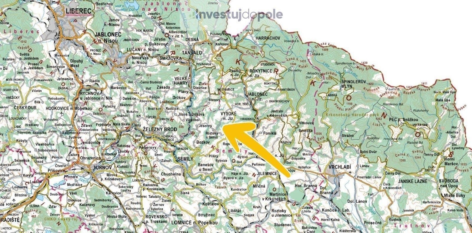Prodej pozemku 9.892 m², Vysoké nad Jizerou, Liberecký kraj Prodej pozemku 9.892 m², Vysoké nad Jizerou, Liberecký kraj