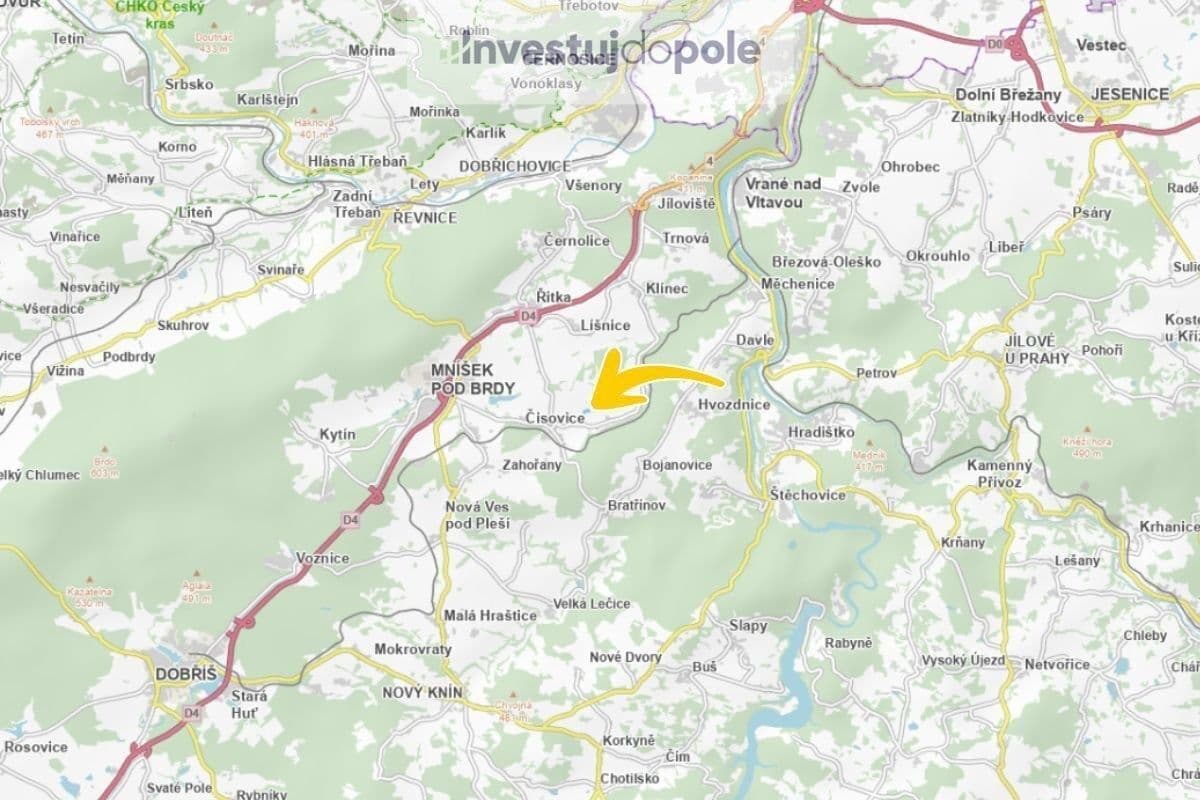 Prodej pozemku 40.444 m², Čisovice, Středočeský kraj Prodej pozemku 40.444 m², Čisovice, Středočeský kraj