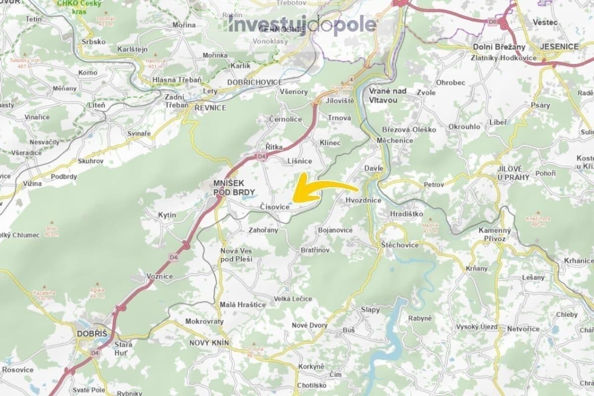 Prodej pozemku 40.444 m², Čisovice, Středočeský kraj Prodej pozemku 40.444 m², Čisovice, Středočeský kraj
