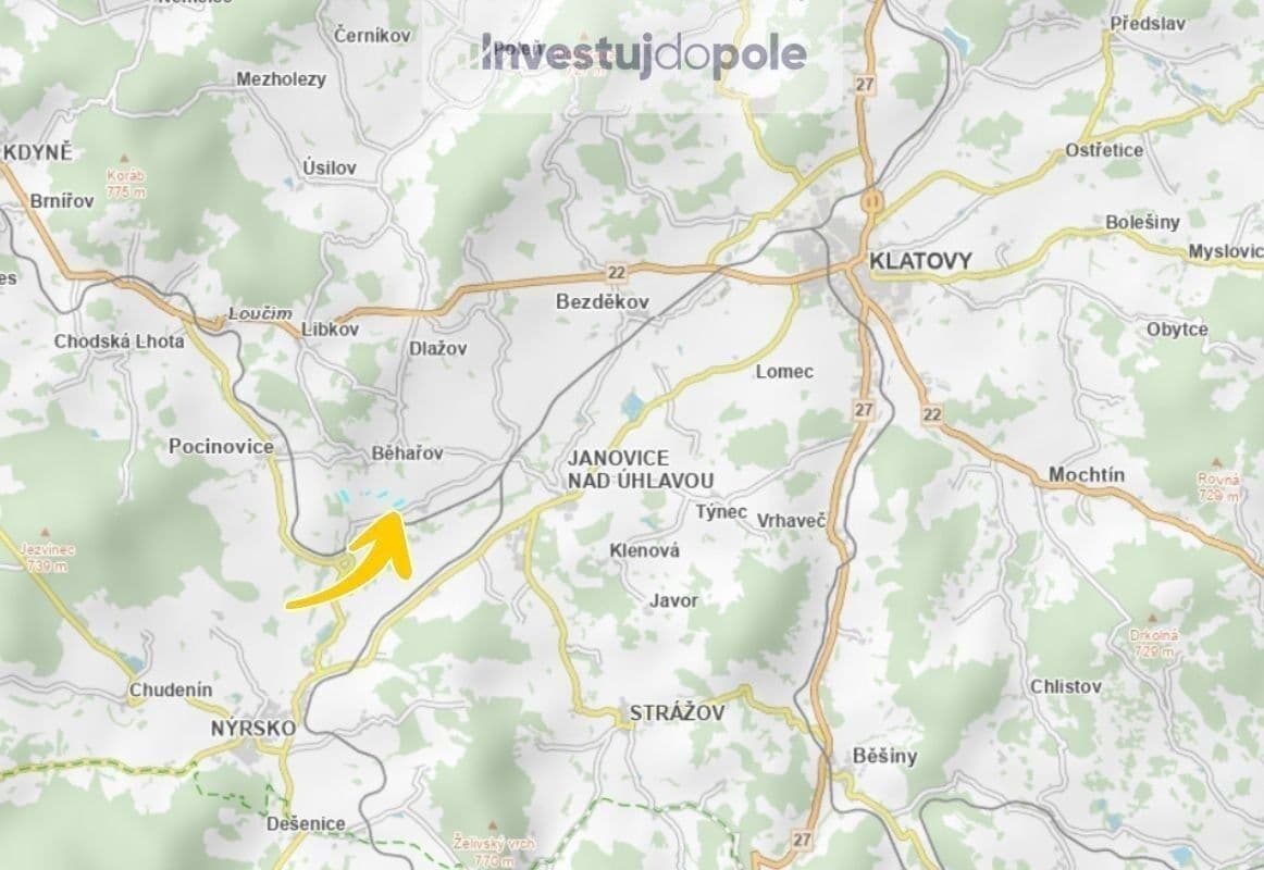 Prodej pozemku 11.102 m², Běhařov, Plzeňský kraj Prodej pozemku 11.102 m², Běhařov, Plzeňský kraj
