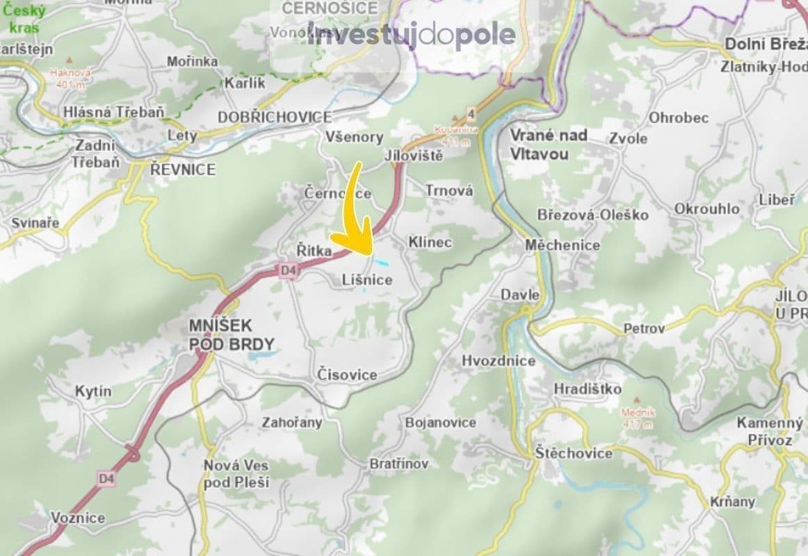 Prodej pozemku 15.945 m², Líšnice, Středočeský kraj Prodej pozemku 15.945 m², Líšnice, Středočeský kraj