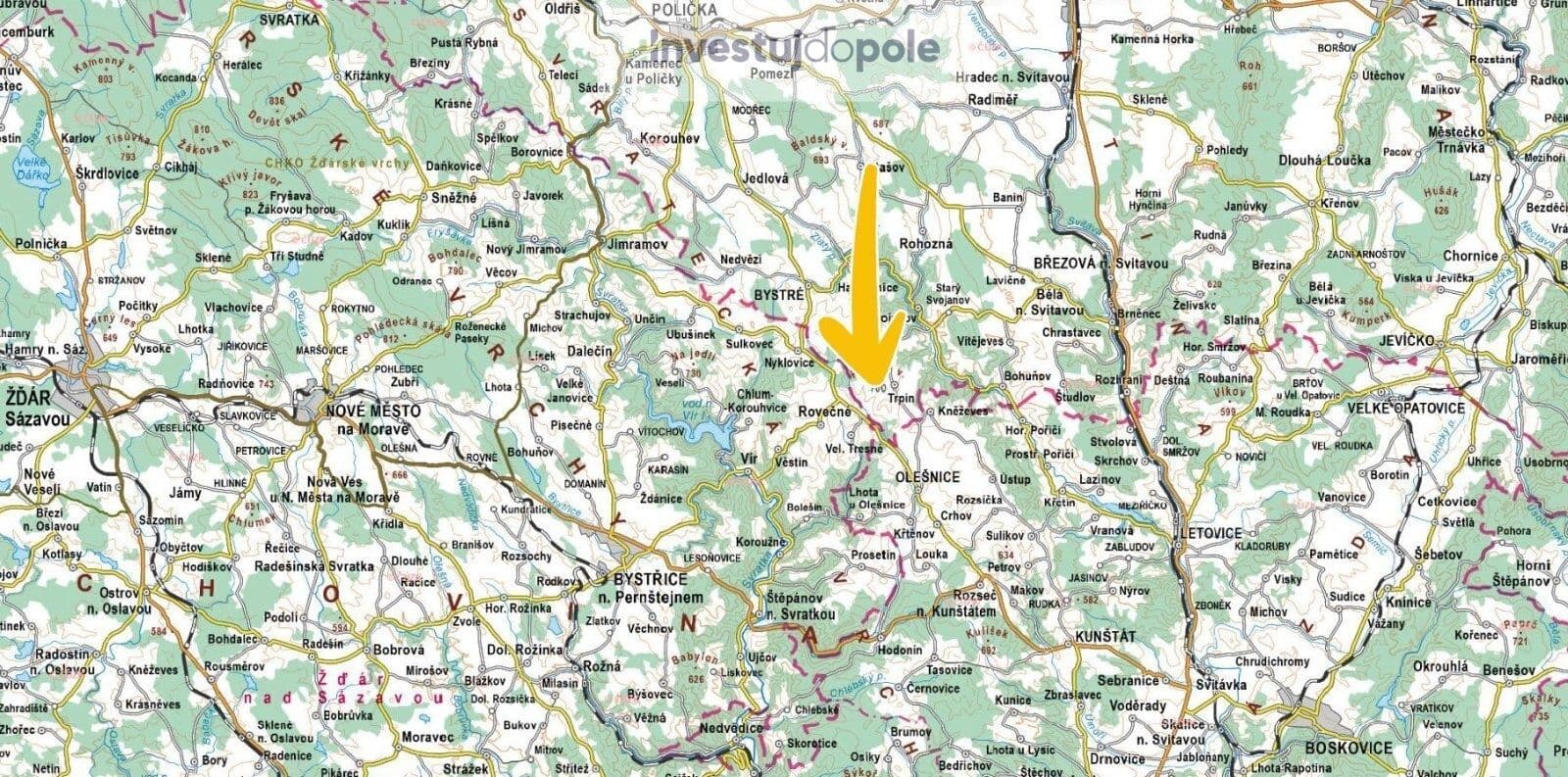 Prodej pozemku 1.138 m², Trpín, Pardubický kraj Prodej pozemku 1.138 m², Trpín, Pardubický kraj