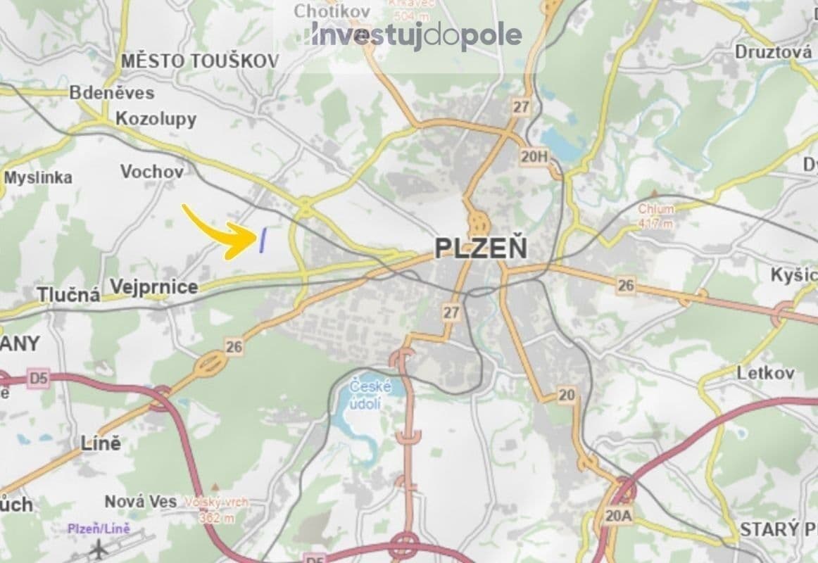 Prodej pozemku 10.867 m², Plzeň, Plzeňský kraj Prodej pozemku 10.867 m², Plzeň, Plzeňský kraj