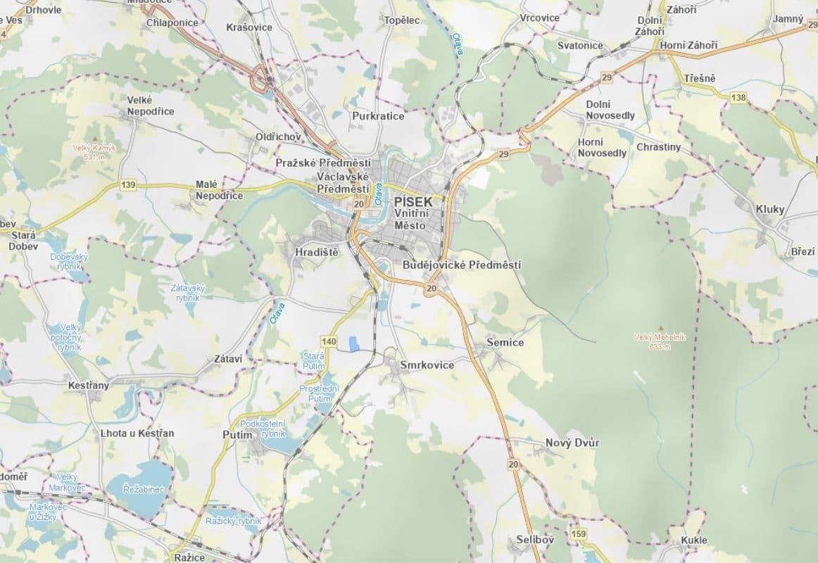 Prodej pozemku 10.876 m², Písek, Jihočeský kraj Prodej pozemku 10.876 m², Písek, Jihočeský kraj