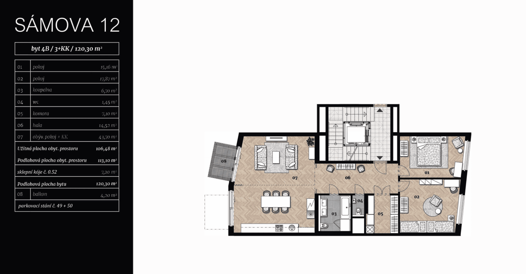 Prodej bytu 3+kk 107 m², Sámova, Praha, Praha Prodej bytu 3+kk 107 m², Sámova, Praha, Praha
