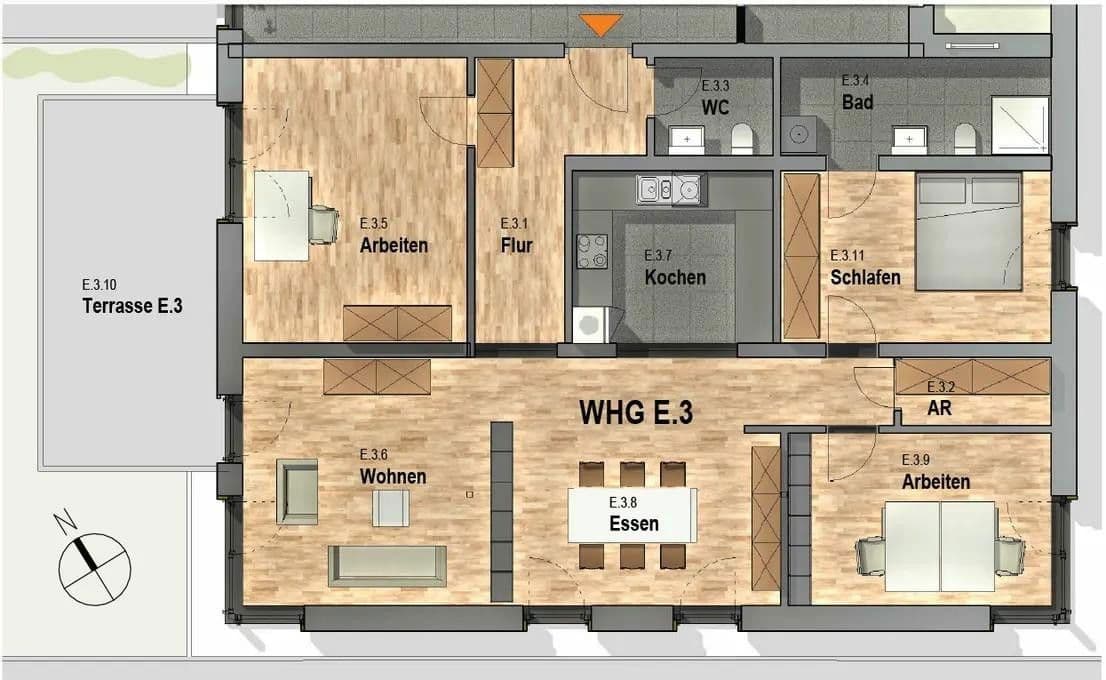 Pronájem bytu 4+1 122 m², Marburg, Hessen Pronájem bytu 4+1 122 m², Marburg, Hessen