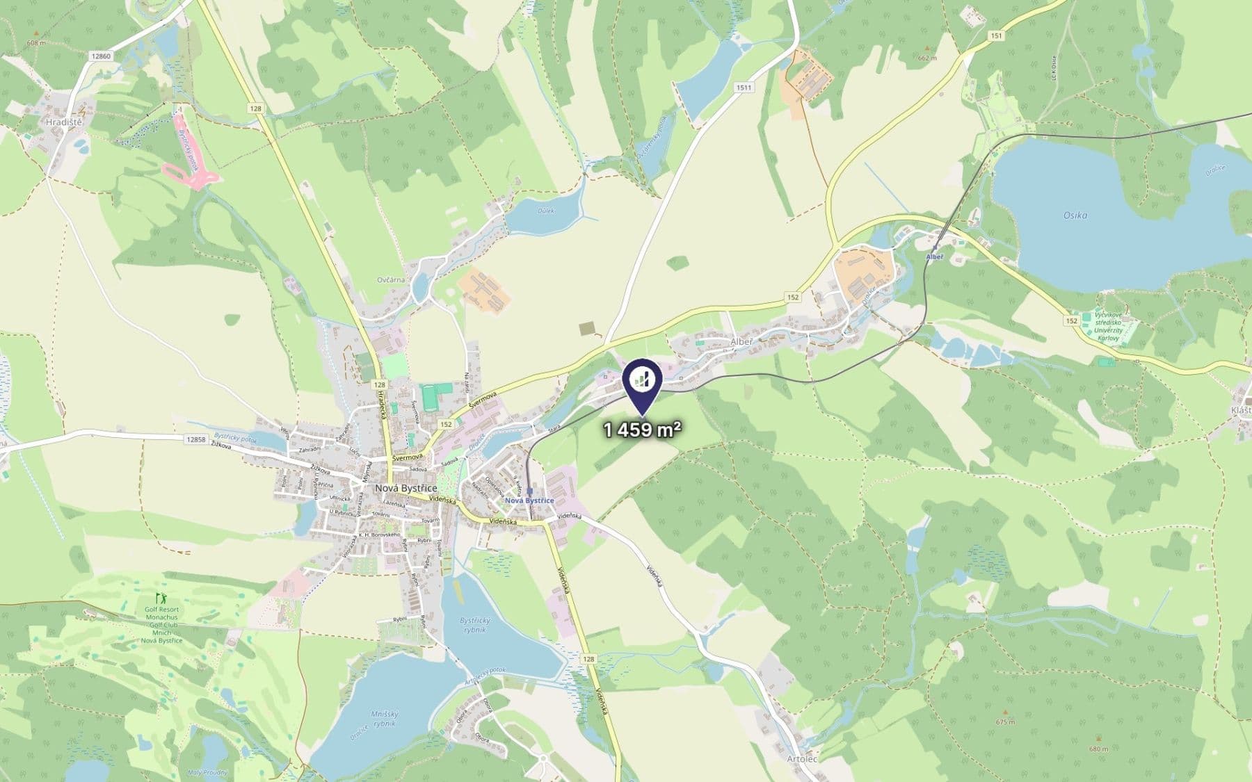 Prodej pozemku 1.459 m², Nová Bystřice, Jihočeský kraj Prodej pozemku 1.459 m², Nová Bystřice, Jihočeský kraj