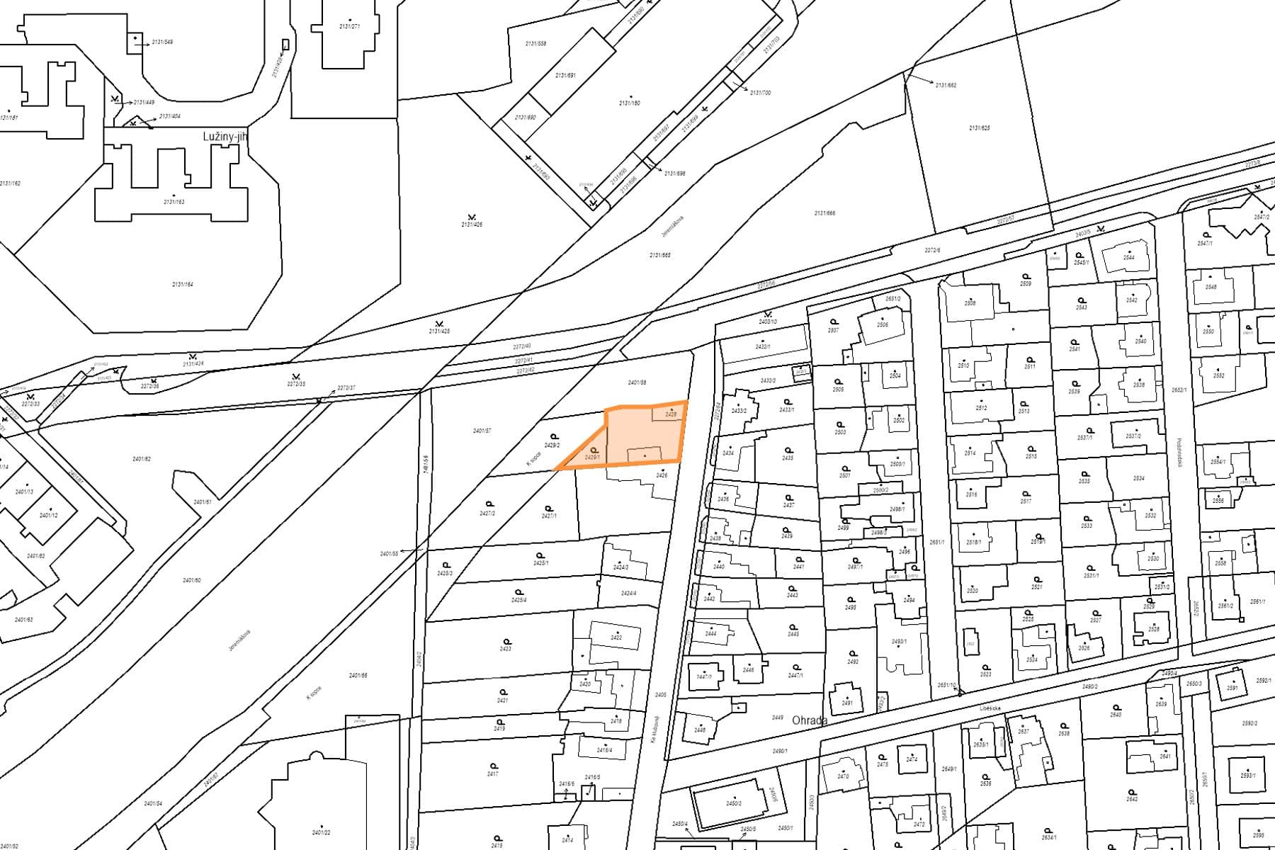 Prodej pozemku 624 m², Ke Klubovně, Praha, Praha Prodej pozemku 624 m², Ke Klubovně, Praha, Praha