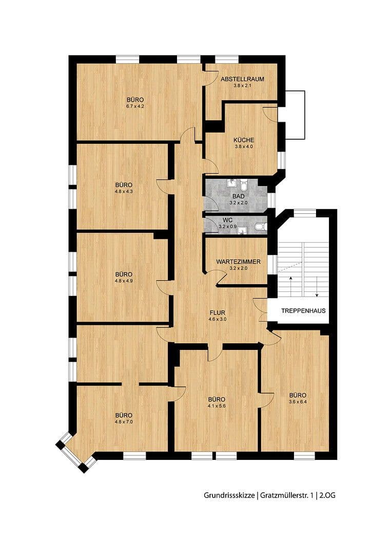 Pronájem kanceláře 225 m², Gratzmüllerstraße 1, Augsburg, Bavorsko Pronájem kanceláře 225 m², Gratzmüllerstraße 1, Augsburg, Bavorsko