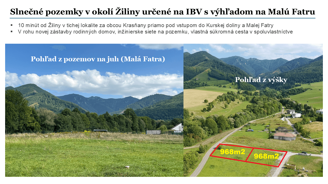 Prodej pozemku 968 m², Krasňany, Žilinský kraj Prodej pozemku 968 m², Krasňany, Žilinský kraj