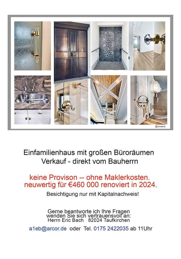 Prodej domu 294 m², pozemek 636 m², Taufkirchen-München, Bavorsko Prodej domu 294 m², pozemek 636 m², Taufkirchen-München, Bavorsko