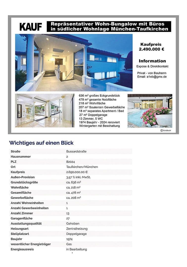 Prodej domu 294 m², pozemek 636 m², Taufkirchen-München, Bavorsko Prodej domu 294 m², pozemek 636 m², Taufkirchen-München, Bavorsko