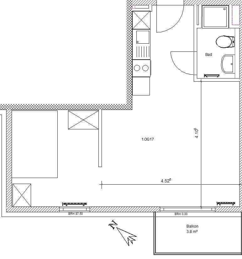 Pronájem bytu 1+1 39 m², Wellandstraße 52, Aalen, Bádensko-Württembersko Pronájem bytu 1+1 39 m², Wellandstraße 52, Aalen, Bádensko-Württembersko