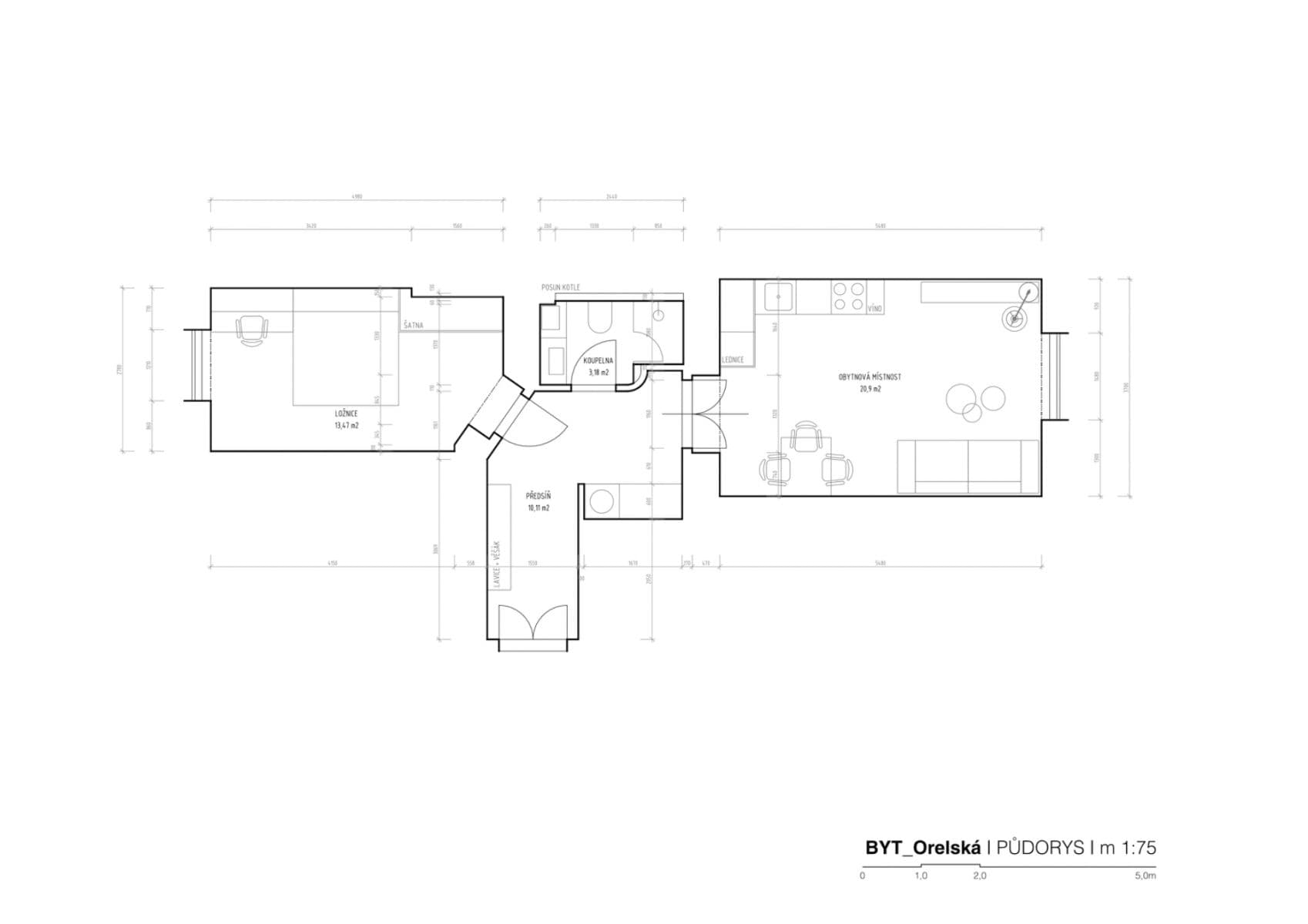 Prodej bytu 2+kk 48 m², Orelská, Praha, Praha Prodej bytu 2+kk 48 m², Orelská, Praha, Praha