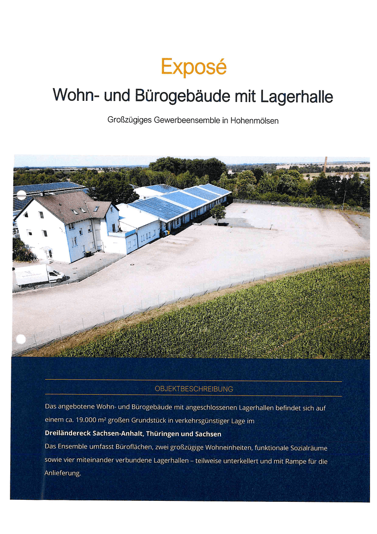Pronájem nebytového prostoru 19.000 m², Bahnhofstraße 21, Hohenmölsen, Sasko-Anhaltsko Pronájem nebytového prostoru 19.000 m², Bahnhofstraße 21, Hohenmölsen, Sasko-Anhaltsko