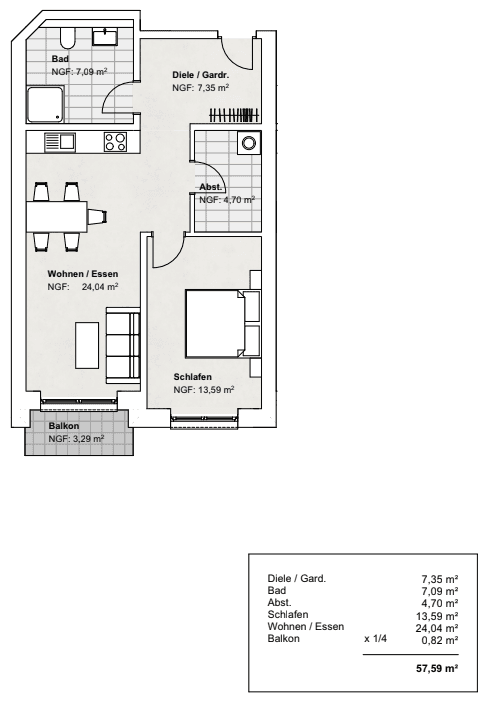 Pronájem bytu 2+1 57 m², Am Brüggeberge 14, Wolfenbüttel, Dolní Sasko Pronájem bytu 2+1 57 m², Am Brüggeberge 14, Wolfenbüttel, Dolní Sasko
