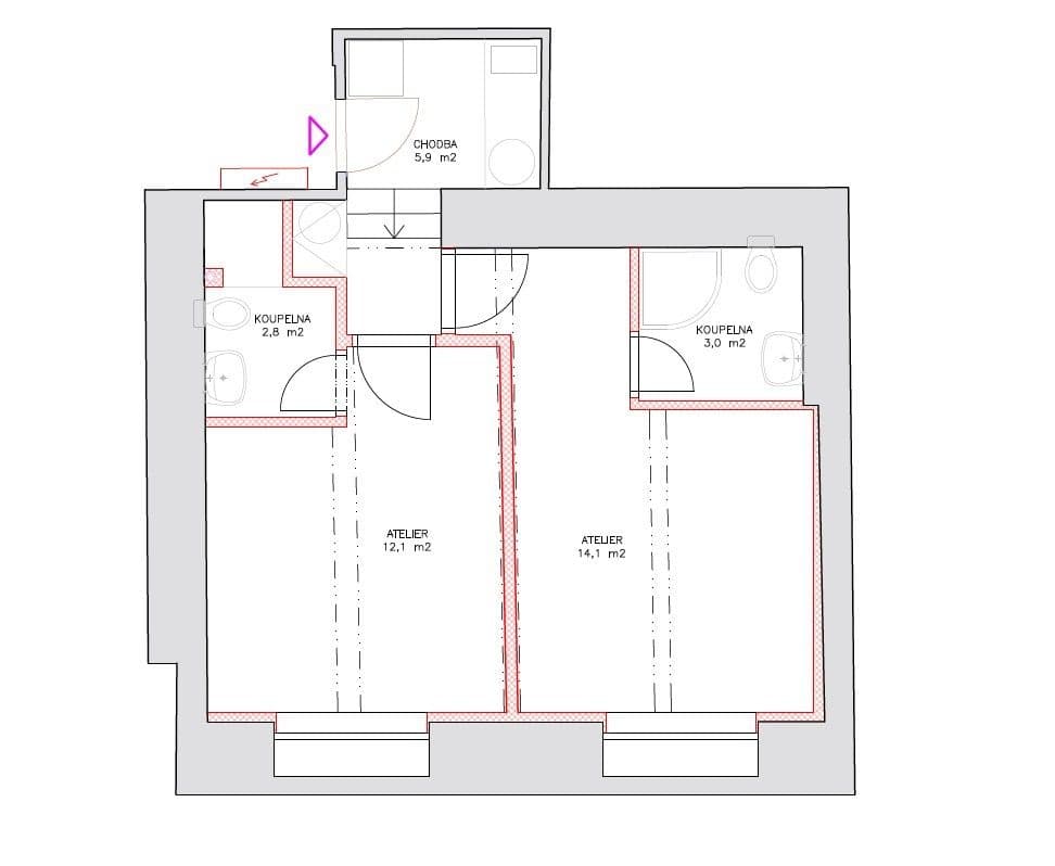 Prodej bytu 2+kk 38 m², Ruská, Praha, Praha Prodej bytu 2+kk 38 m², Ruská, Praha, Praha