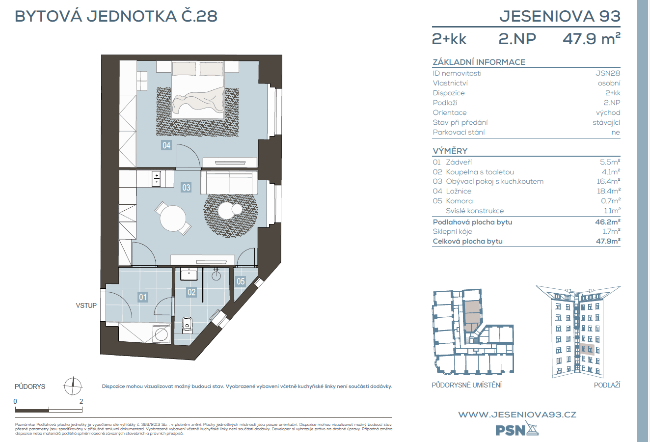 Prodej bytu 2+kk 46 m², Jeseniova, Praha, Praha Prodej bytu 2+kk 46 m², Jeseniova, Praha, Praha