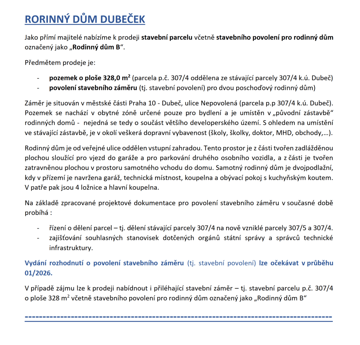 Prodej pozemku 328 m², Nepovolená, Praha, Praha Prodej pozemku 328 m², Nepovolená, Praha, Praha