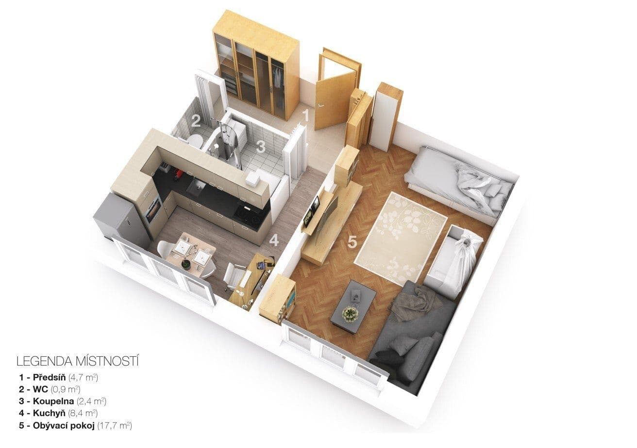 Pronájem bytu 1+1 34 m², Švermova, Beroun, Středočeský kraj Pronájem bytu 1+1 34 m², Švermova, Beroun, Středočeský kraj