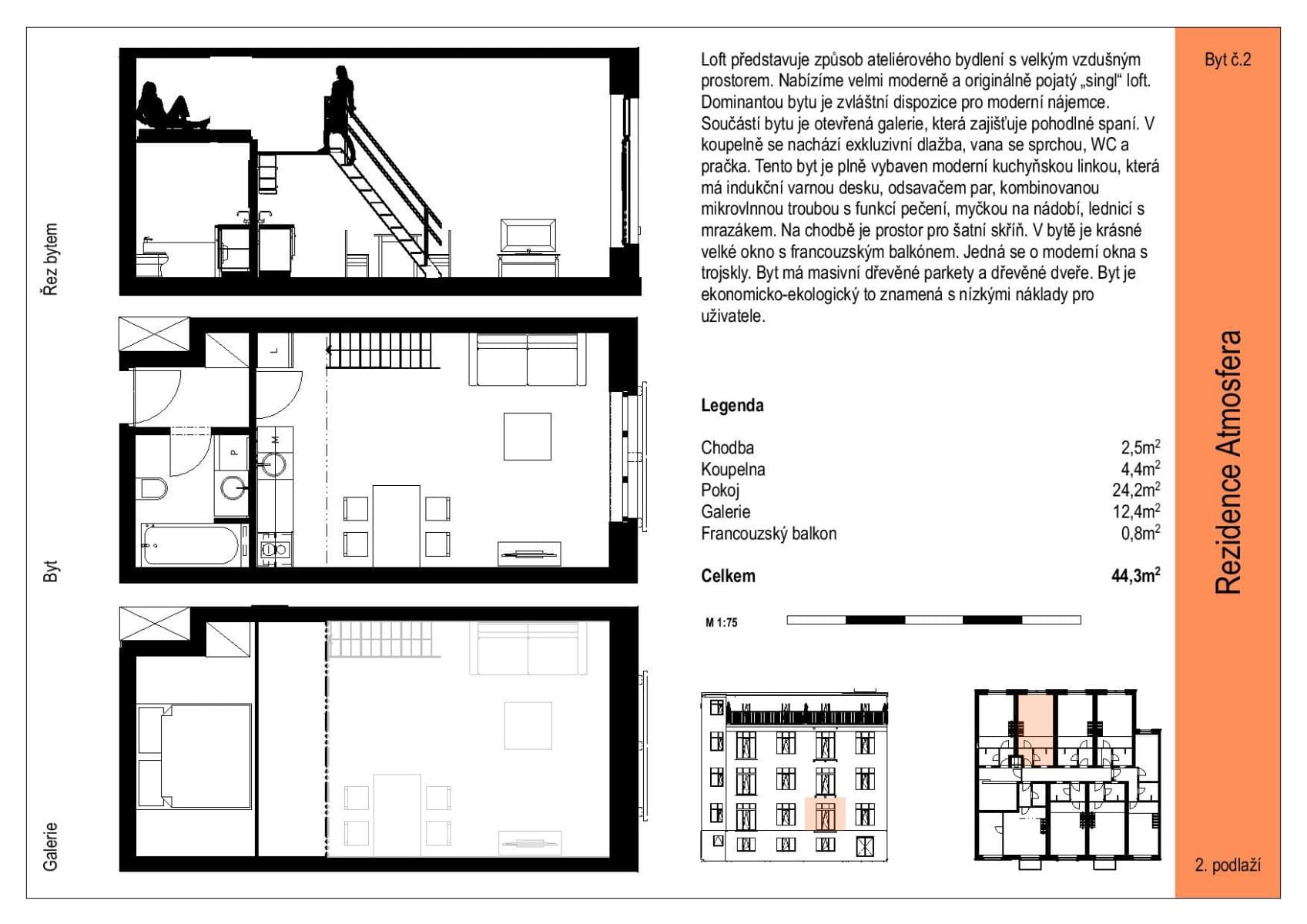 Pronájem bytu 2+kk 44 m², Ambrožova, Praha, Praha Pronájem bytu 2+kk 44 m², Ambrožova, Praha, Praha