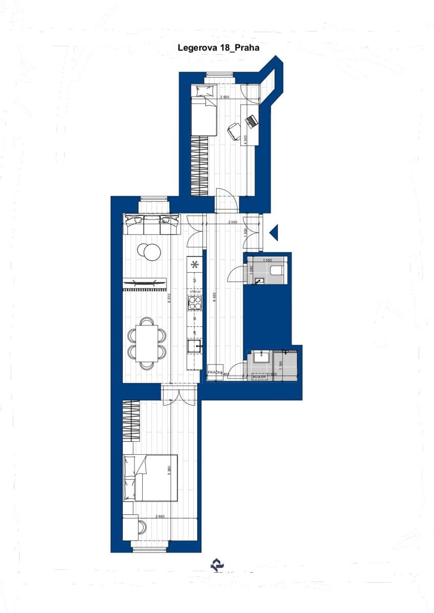 Prodej bytu 3+kk 72 m², Legerova, Praha, Praha Prodej bytu 3+kk 72 m², Legerova, Praha, Praha