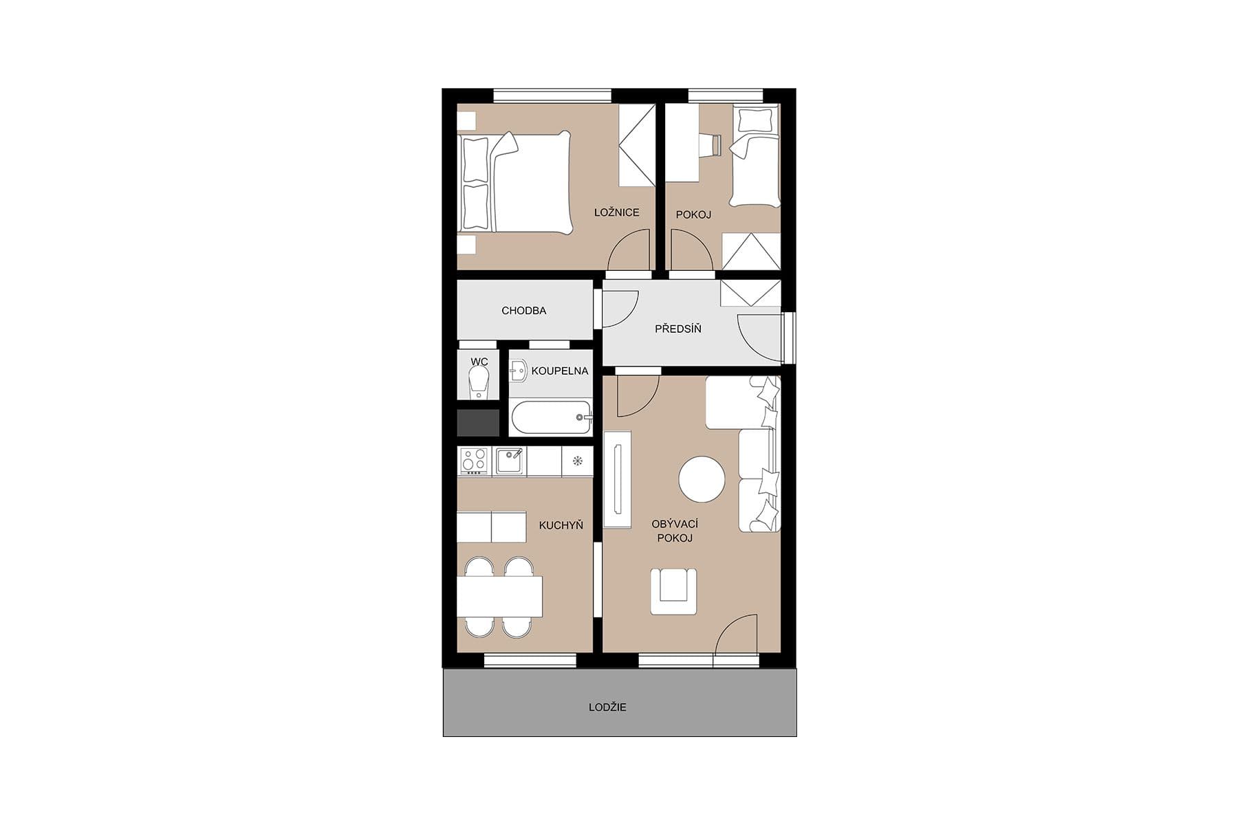 Prodej bytu 3+1 54 m², Sládkovičova, Praha, Praha Prodej bytu 3+1 54 m², Sládkovičova, Praha, Praha