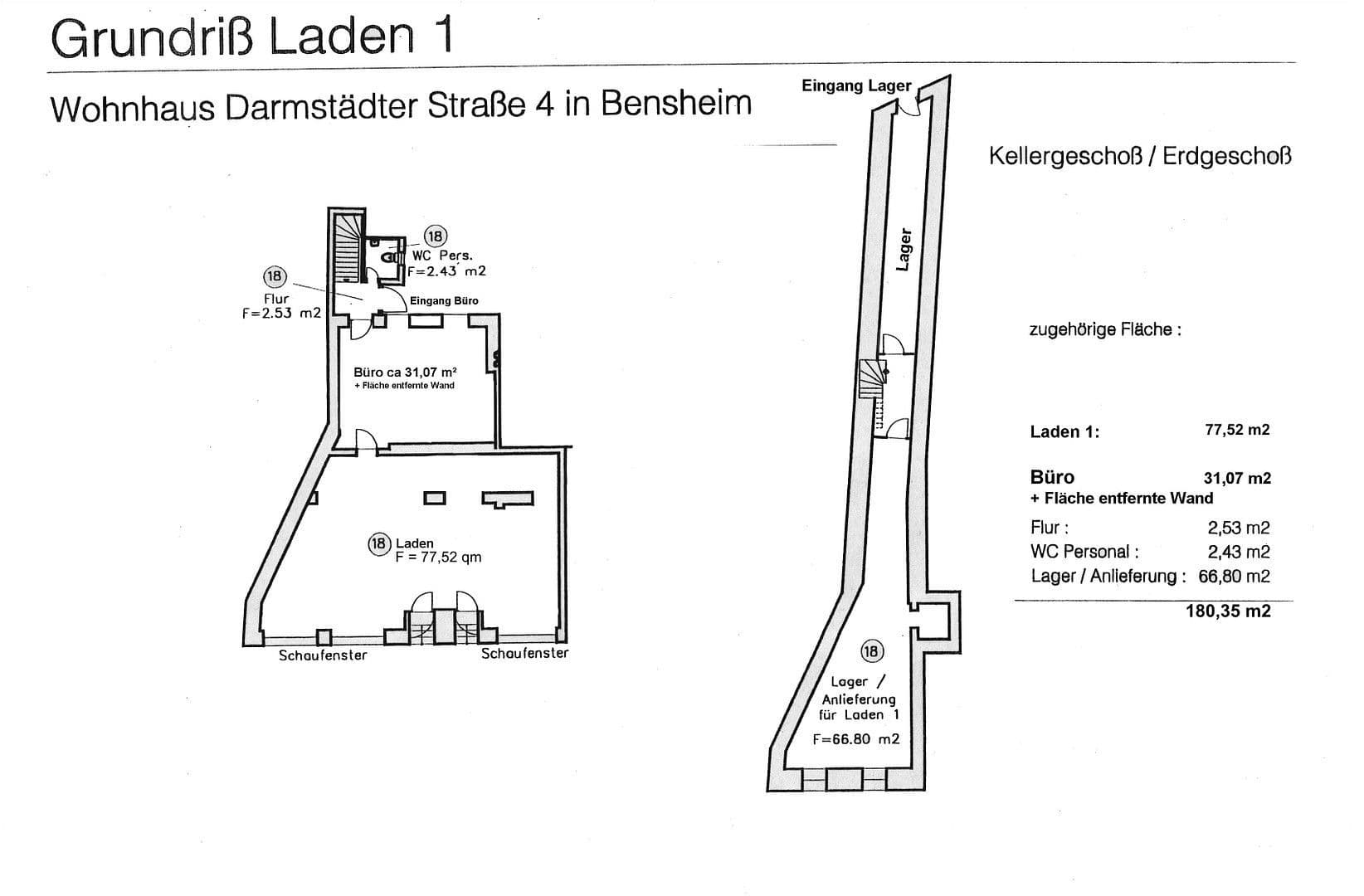 Prodej nebytového prostoru 181 m², Darmstädter Straße 4, Bensheim, Hessen Prodej nebytového prostoru 181 m², Darmstädter Straße 4, Bensheim, Hessen