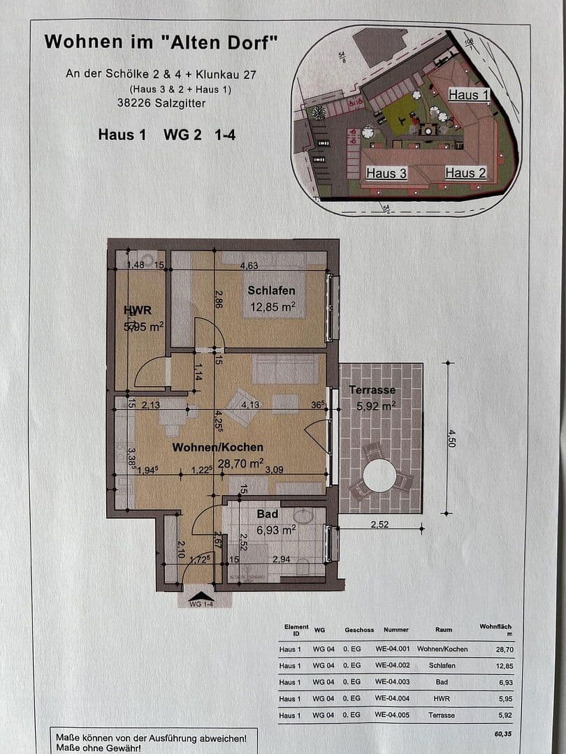 Prodej bytu 2+1 60 m², An der Schölke 2-4, Salzgitter, Dolní Sasko Prodej bytu 2+1 60 m², An der Schölke 2-4, Salzgitter, Dolní Sasko