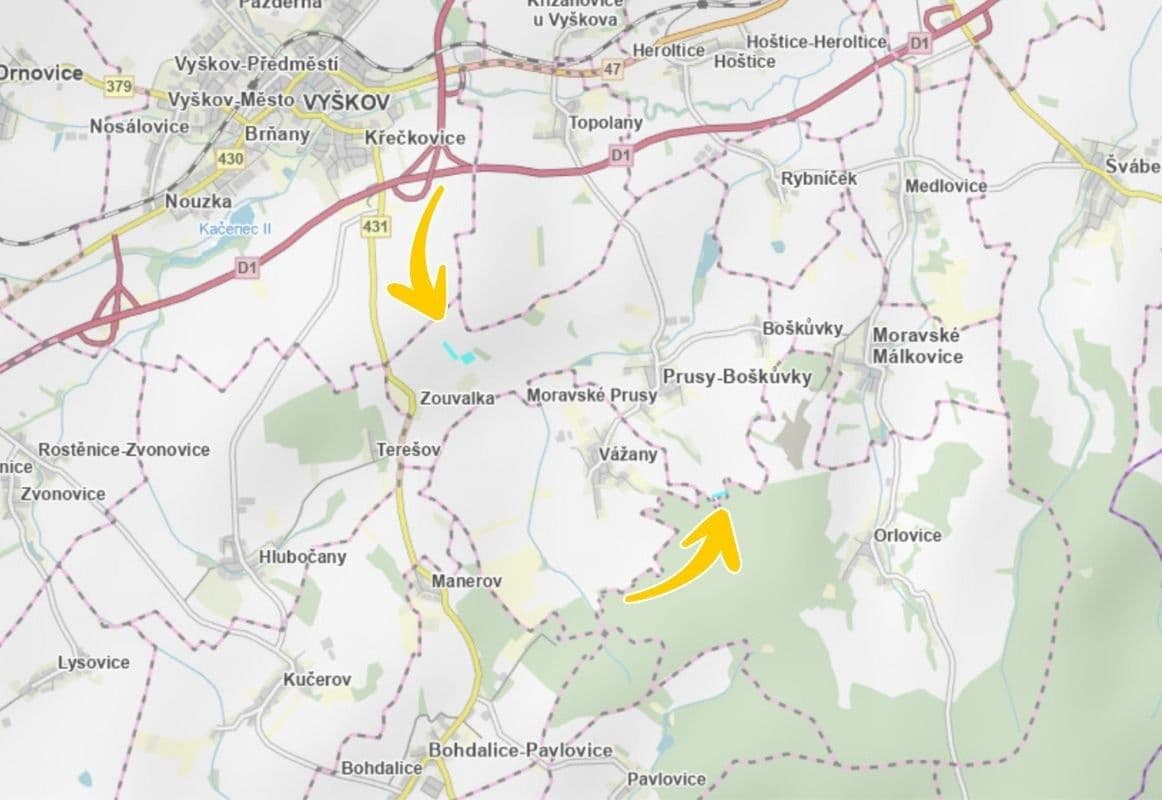 Prodej pozemku 23.194 m², Prusy-Boškůvky, Jihomoravský kraj Prodej pozemku 23.194 m², Prusy-Boškůvky, Jihomoravský kraj