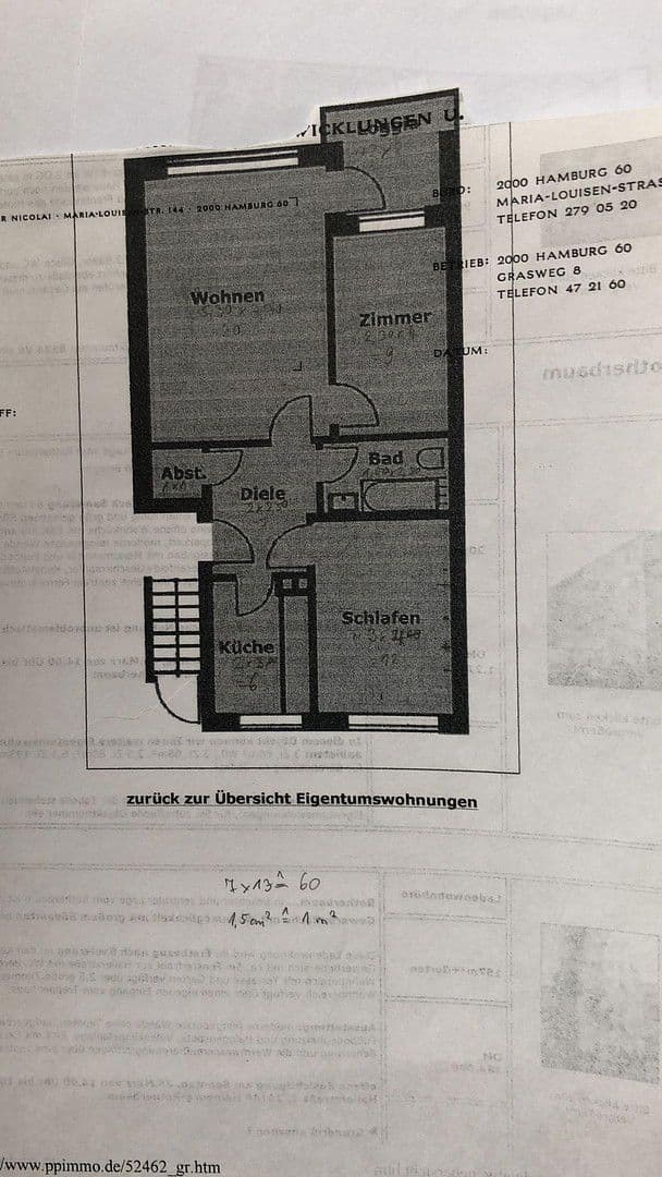 Pronájem bytu 3+1 60 m², Opitzstr.4, Hamburg, Hamburg Pronájem bytu 3+1 60 m², Opitzstr.4, Hamburg, Hamburg
