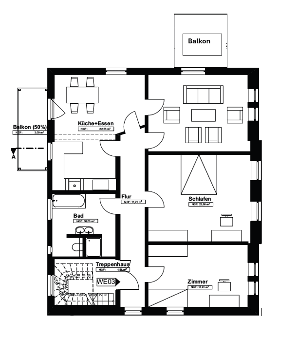 Pronájem bytu 3+1 103 m², Nieder-Olm, Porýní-Falc Pronájem bytu 3+1 103 m², Nieder-Olm, Porýní-Falc