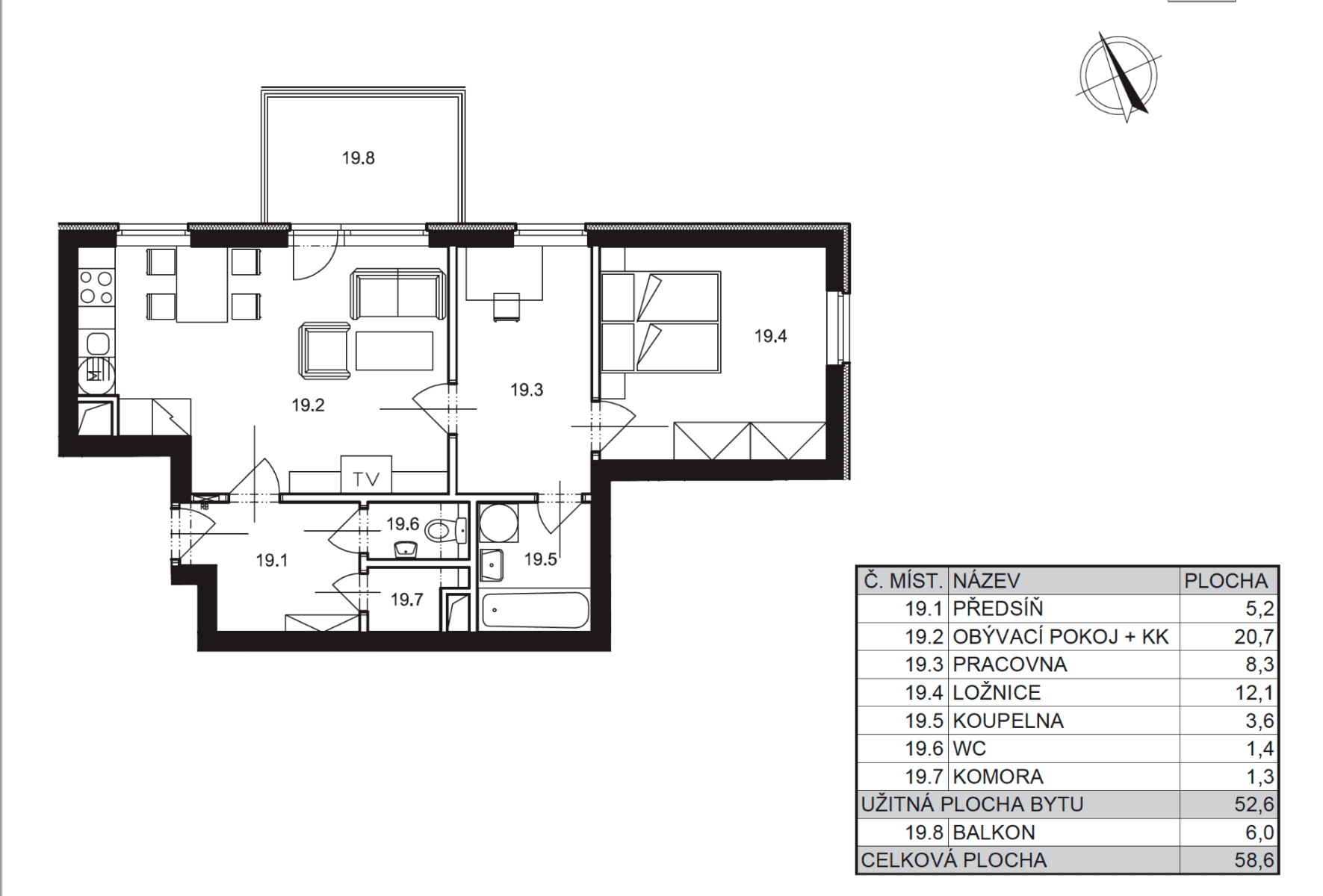 Prodej bytu 3+kk 58 m², Vladycká, Praha, Praha Prodej bytu 3+kk 58 m², Vladycká, Praha, Praha